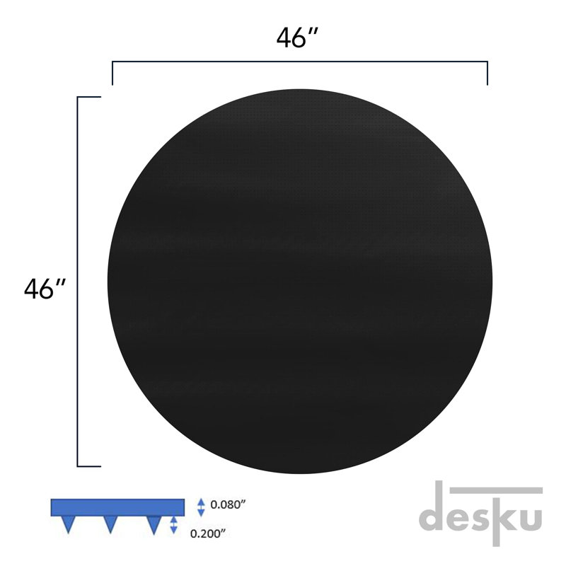Tapis pour chaise ronde, Noir