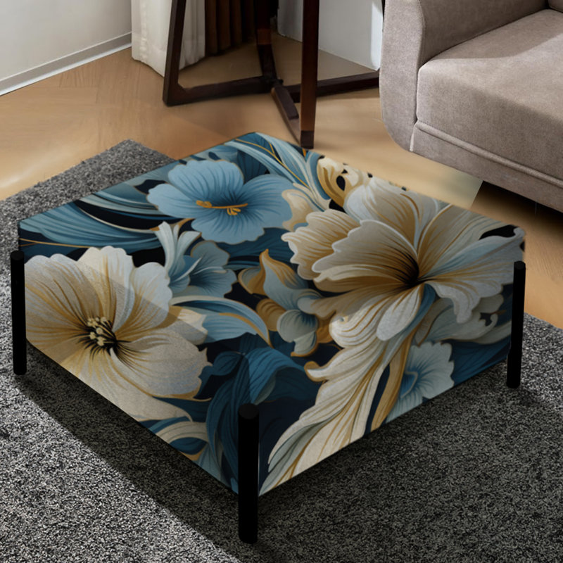 Grand repose-pieds carré Paisley Elegance