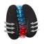 Coussin de soutien lombaire Mind Reader avec technologie Air-Cloud, coussin de dossier de chaise de bureau, mousse à mémoire de forme, noir