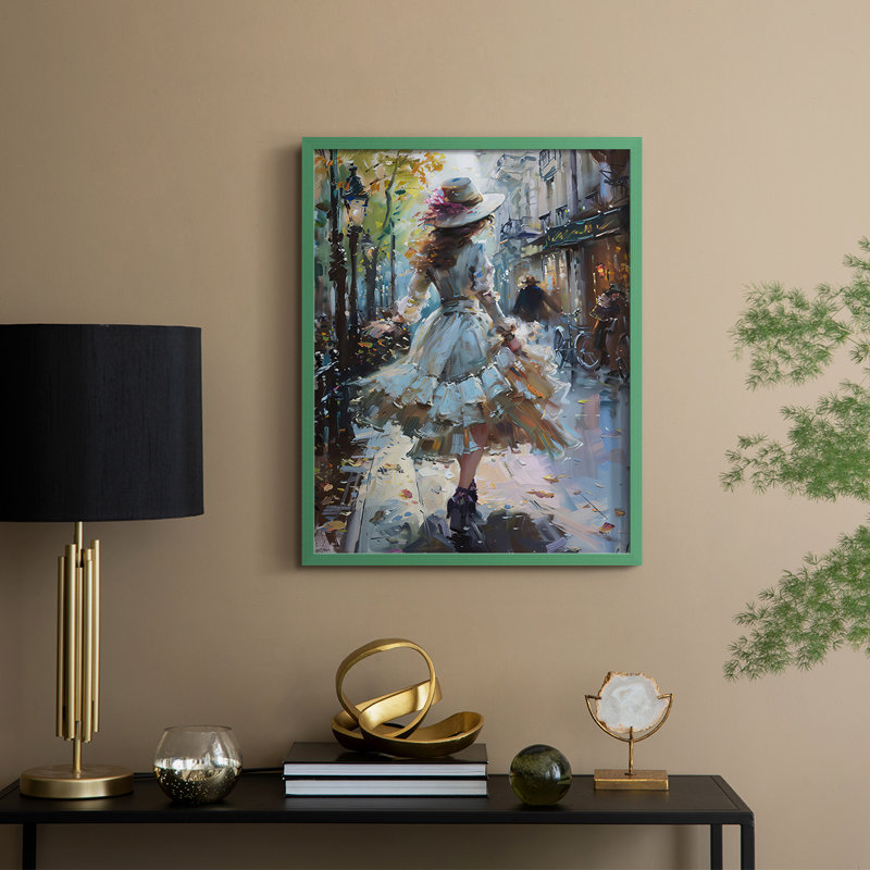 «WOMEN Series DCCLV», reproduction encadrée - bois massif, H 11 po x l 9 po, Vert