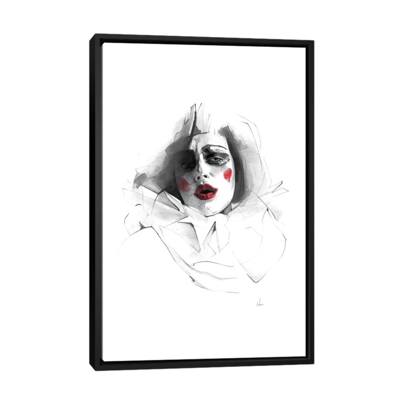 «Red Lips» par Alexis Marcou - Reproduction giclée sur toile tendue avec châssis, H 60 po x l 40po x P 1,5 po, Pas de tapis