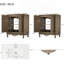 Ensemble de meuble-lavabo double 60 po, armoire de salle de bain vintage avec deux lavabos en céramique séparés et brun antique