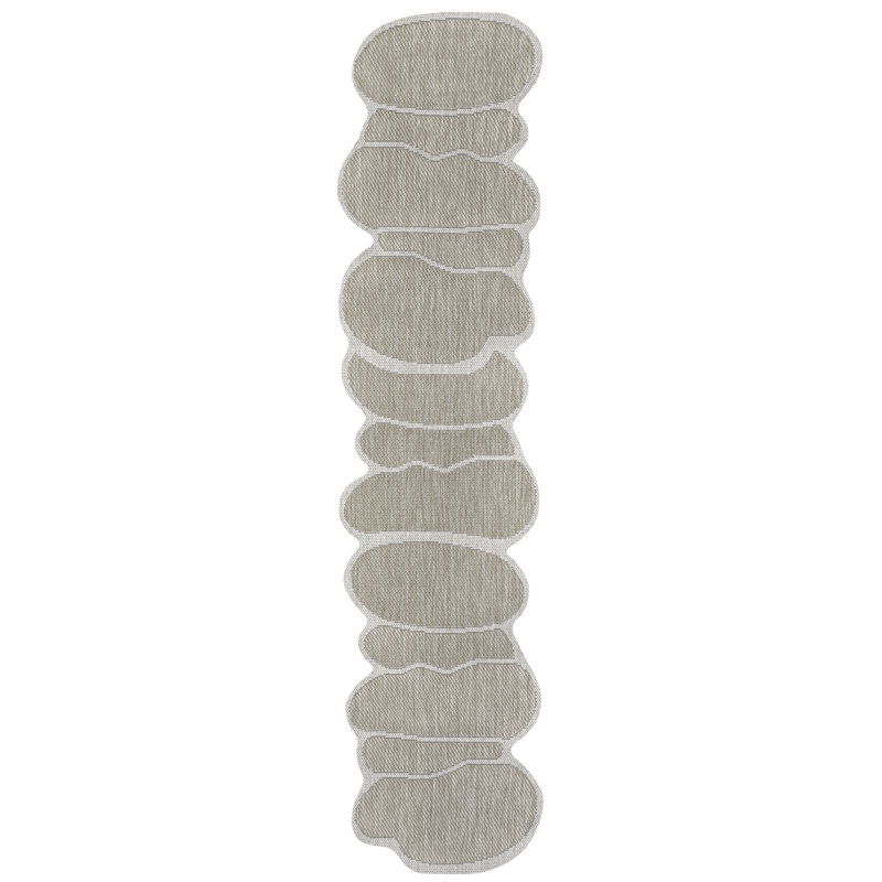 Monte Modern Rustic Abstract Beige/Cream Indoor/Outdoor Rug, Novelty   2' x 8'