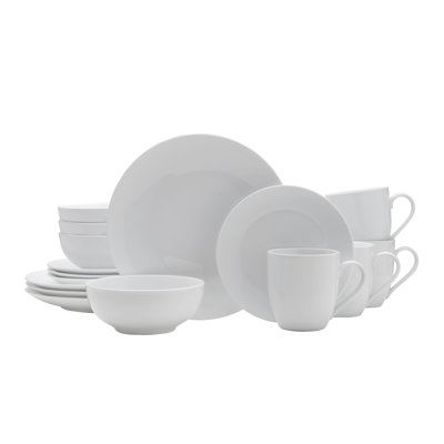 Fitz and Floyd Everyday White Coupe 16-Piece Dinnerware Set, Service for 4
