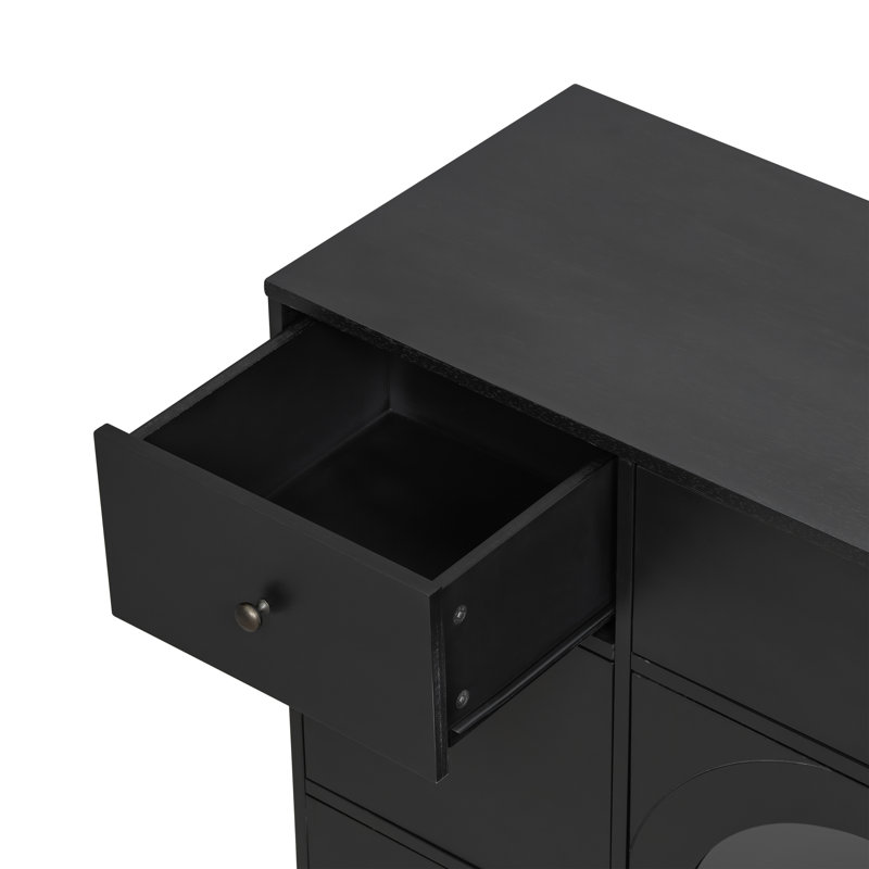 55'' Wide 7 - Drawer Office Storage Cabinet, Black