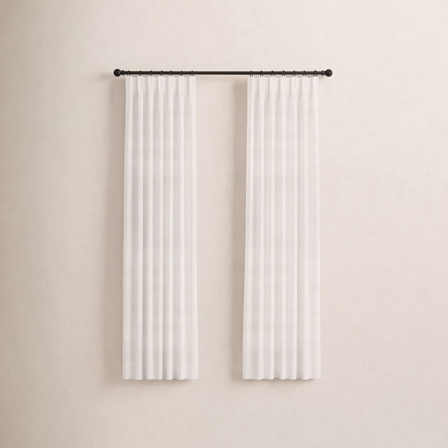Varenna Ramie Curtain in White, Single, 50" W x 120" L, Rod Pocket