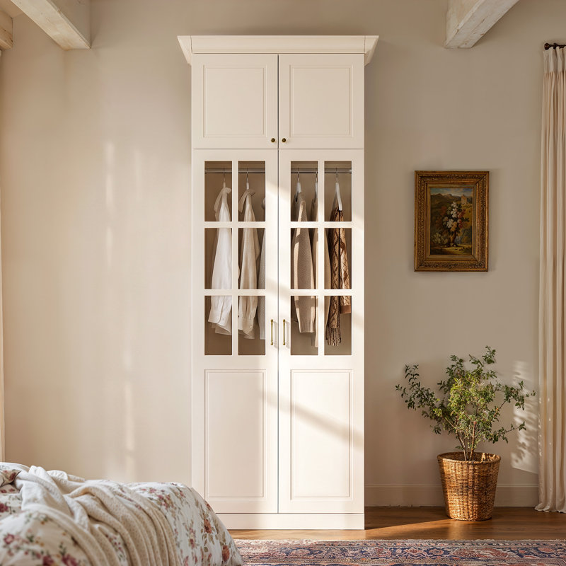 Armoire lumineuse 101,5 "avec support à vêtements et support à pantalons