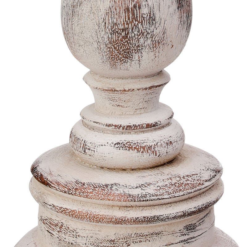 Leetonia Resin 'Turned Wood' Candle Stick, 11.25"H x 4.5"W x 4.5"D