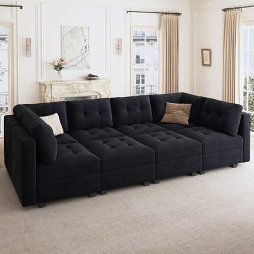 Hartig Upholstered Modular Sectional Sofa with Storage Ottoman