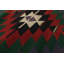 Tapis rouge/vert en laine 6 pi x 11 pi 3 po one-of-kind fait main kilim Norcross