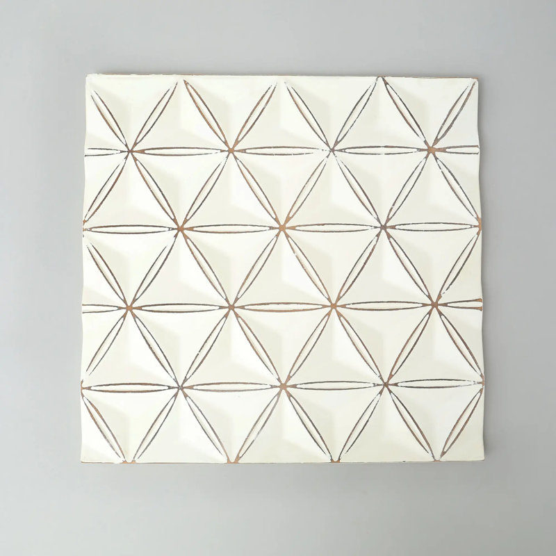 Décoration murale en MDF blanche carrée fabriquée à la main - 16 po x 16 po