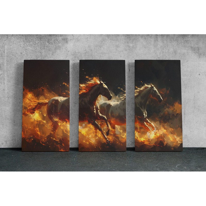 Triptyque, art mural sur toile, H 20 po x l 30 po