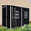 Remise 4 x 8 pi avec plancher. Verrouillable, imperméable. -. Ventilation pour porte de patio, de jardin, de pelouse - noire verrouillable 8 x 4 pi. Imperméable, et pour pelouse, patio