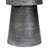 Vintage Accent Side Table, 15.5 Inch Round, Antique Silver Cast Aluminum Drum Base