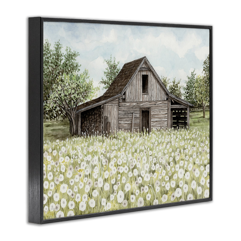  «Poppy Farm Meadow», estampe numérique encadrée par Cindy Jacobs, H 11 po x l 14 po, Giclée encadrée noir minuit