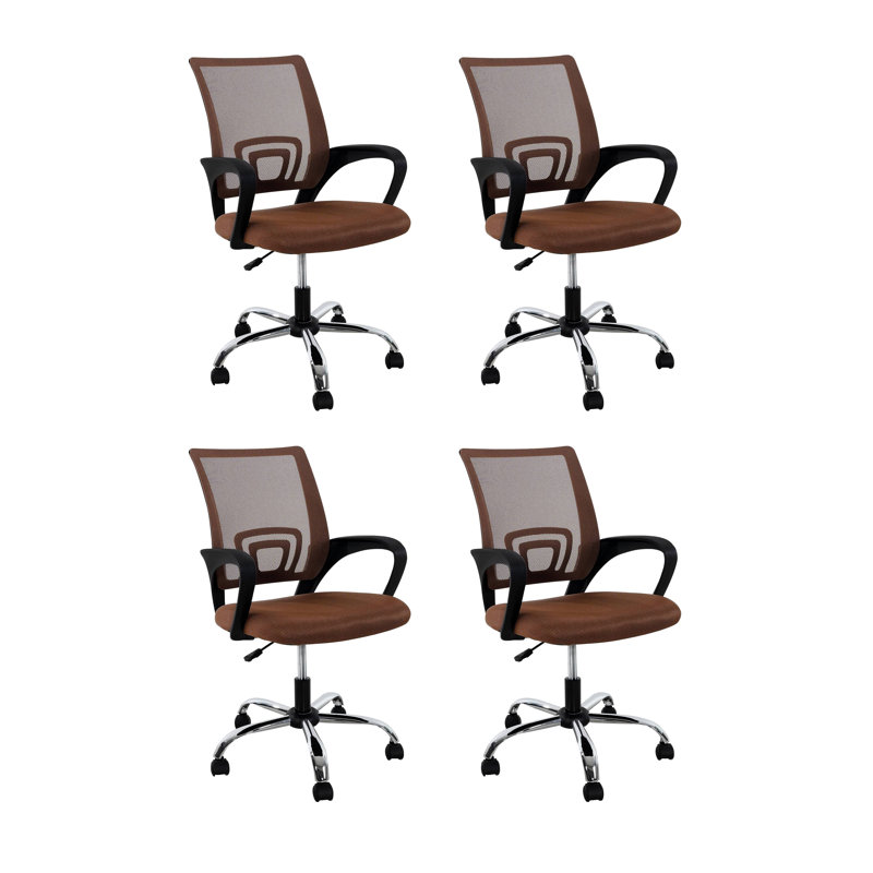 Julieann  Ergonomic Office Chair Height Adjustable Small Desk Chair , Mesh Home Office  Chair, Swivel Computer Chair with Armrest- Pair of 4
