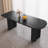 70.87" Oval Dining Set For 6,Black Dining Table Set With 6 Chairs for Kitchen, Bar, Dining Room-1090927099-1090927093
