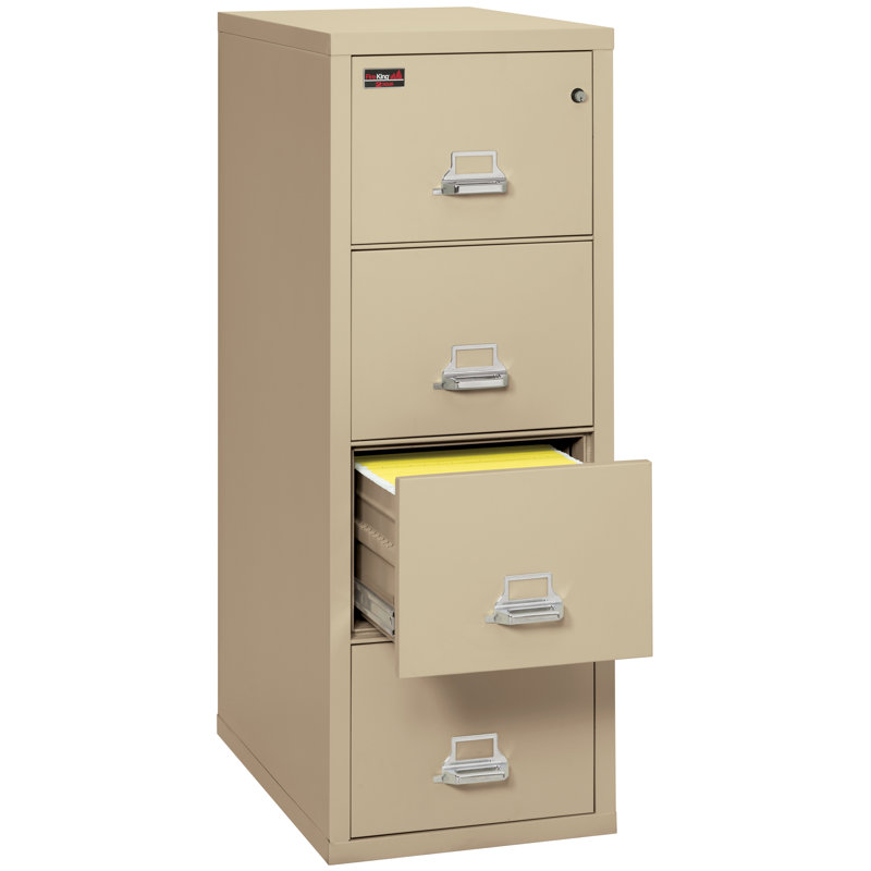 21.3125'' Wide 4 -Drawer Steel File Cabinet, Parchment, Key Lock