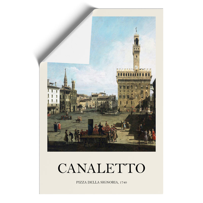 Piazza Signora in Florence Print by Giovanni Canaletto - Frameless Print, 42cm H x 30cm W x 0.1cm D