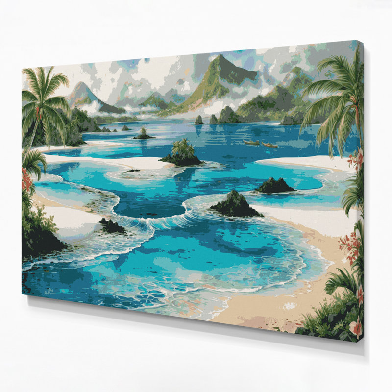 Art mural sur toile, Hawaiian Lagoons, H 24 po x l 36 po