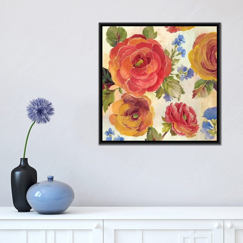 « amelia », reproduction sur toile, H 18 po x l 18 po x P 1,5 po, Toile avec cadre noir, Pas de tapis