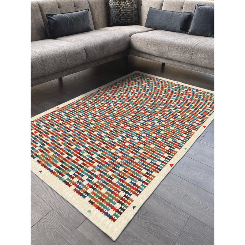 Tapis en coton Kaiya, Rectangle 5 pi 3 po x 7 pi 3 po