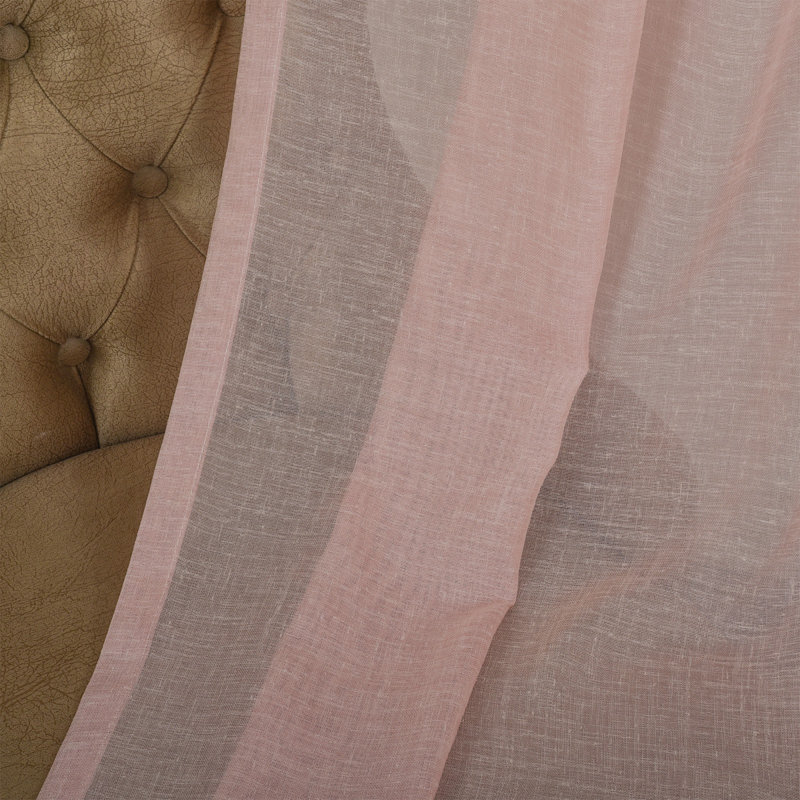 Extra Long Sheer Curtain Panels, Pink, 52" W x 120" L