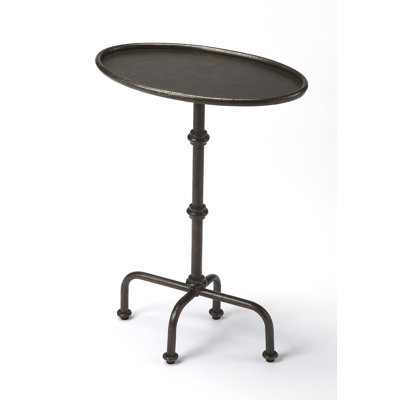 Clamp 19.75" W Oval Metal Pedestal Table