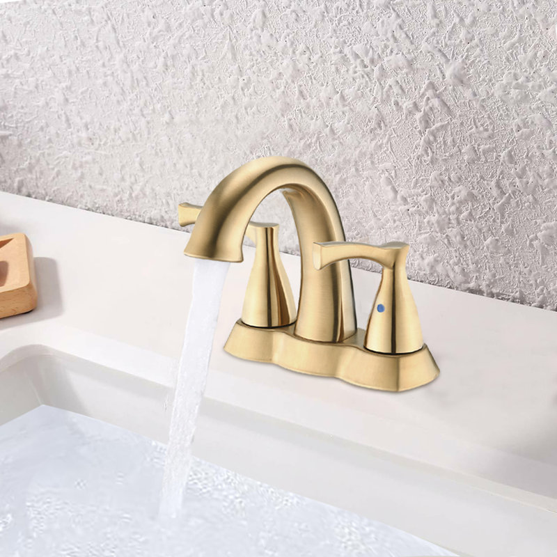 Robinet de salle de bain central avec ensemble de bonde, Or brossé