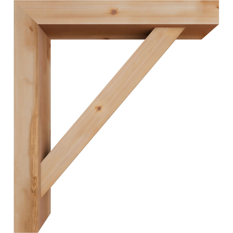 Traditional Block Bracket with Offset Brace, 34 x 30, 5 1/2"W Western Red Cedar (Smooth)