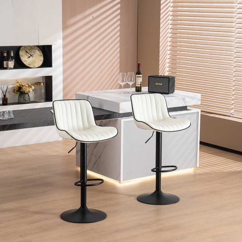 Tabourets de bar Brinitta, Blanc