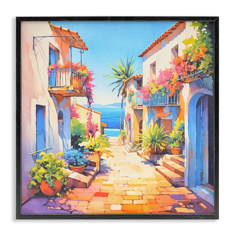 Scénario Bella Vista, estampe numérique encadrée par Andrea Haase, H 12 po x l 12 po, Giclée encadrée noir minuit