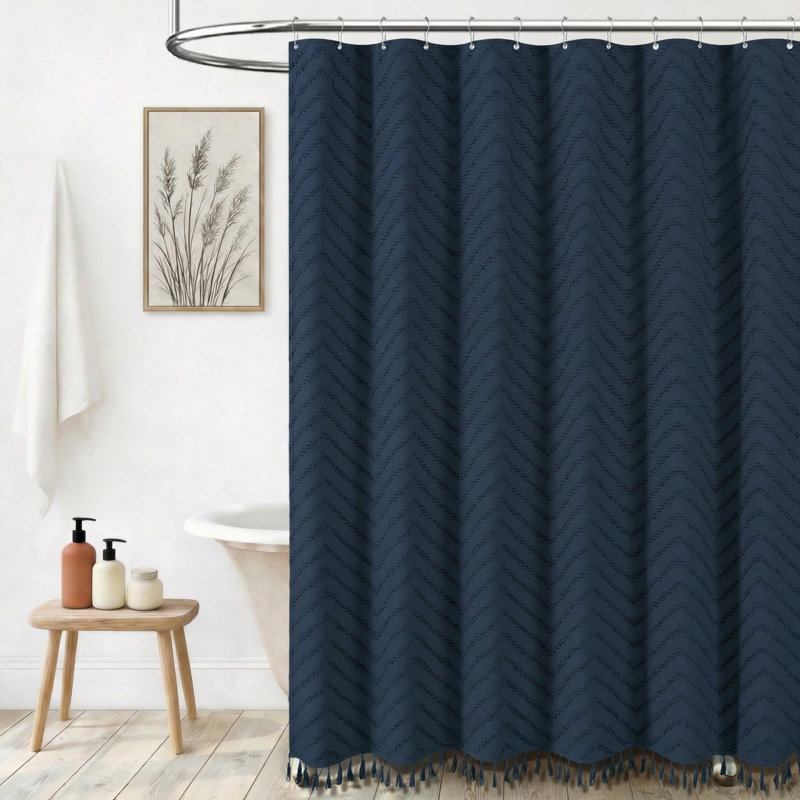 Rideaux de douche Boho, Marine, H 72 po x l 72 po
