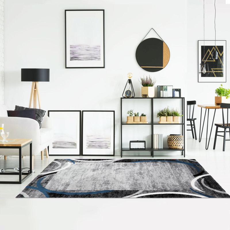 Zuzanna Abstract Shag Area Rug, Rectangle 225 x 340cm