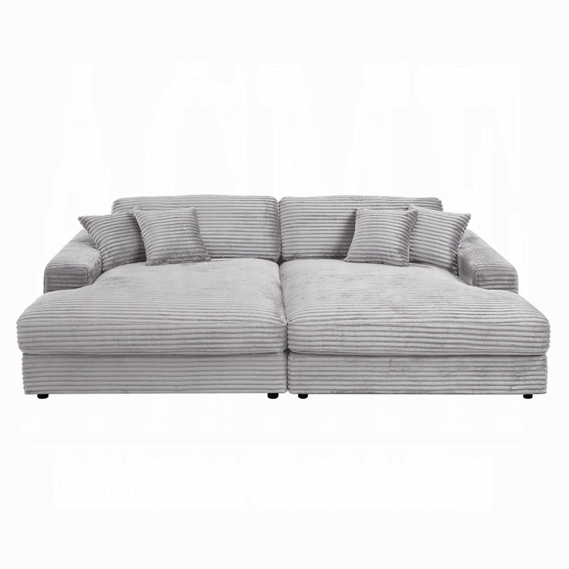 Canapé modulaire Hilde avec 4 coussins Hilde, Gris clair