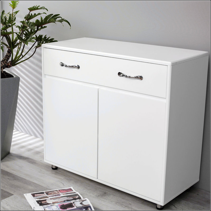 Two Door Side Table-White