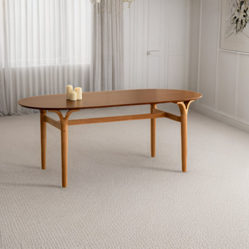 Anamaris Teak Oval Solid Wood Dining Table, 33.46" W x 70.86" L, Natural