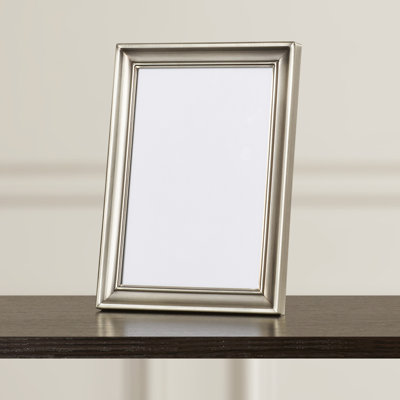 Pewter Metal Beveled Picture Frame