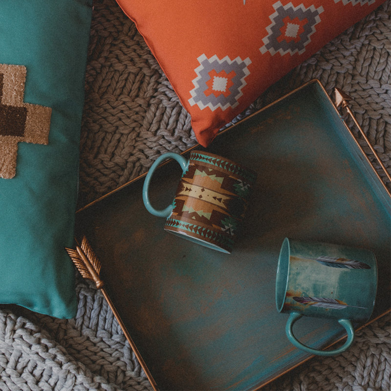 Tossed Feather Ceramic Coffee Mug