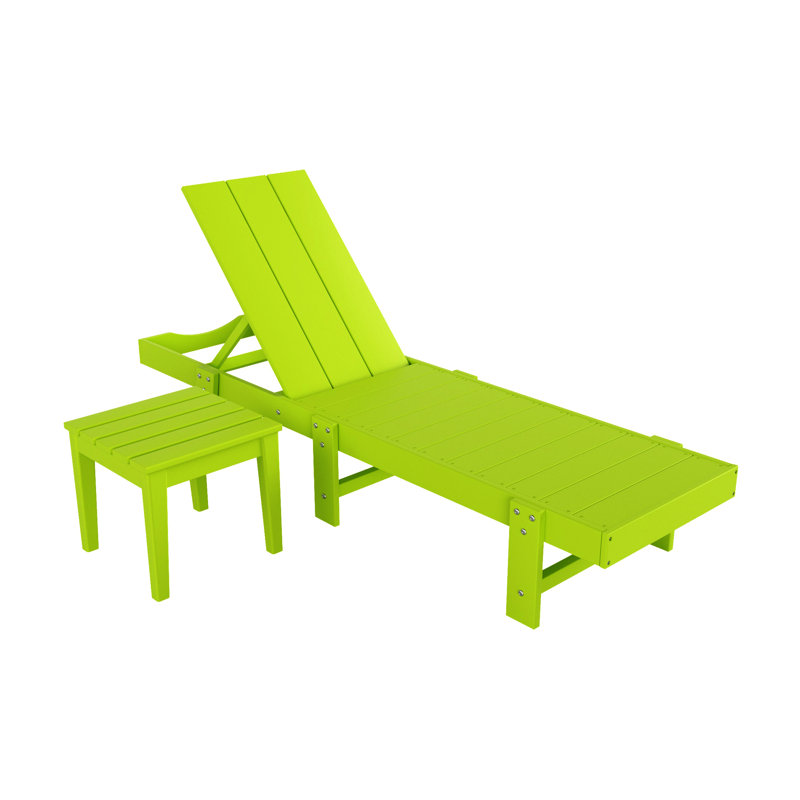 Chaise longue inclinable 77,6 po en poly, Lime