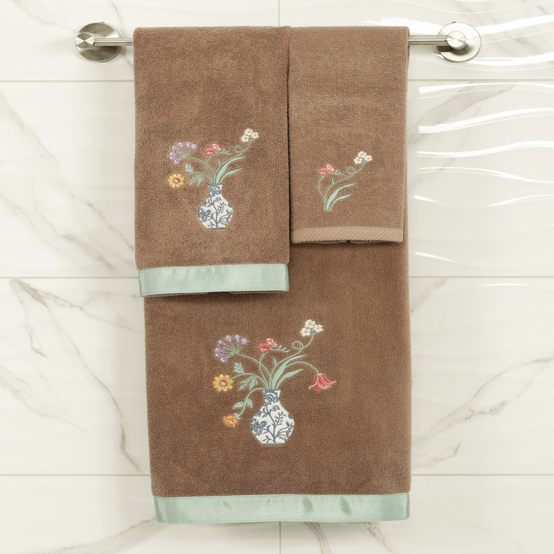 3 Piece Turkish Cotton Towel Set, Cocoa