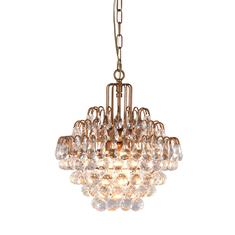 Lustre à niveaux unique / spectaculaire à 3 lumières avec accents de cristal Thayer