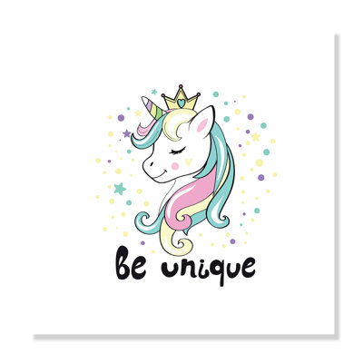 «Be Unique», impression sur papier licorne