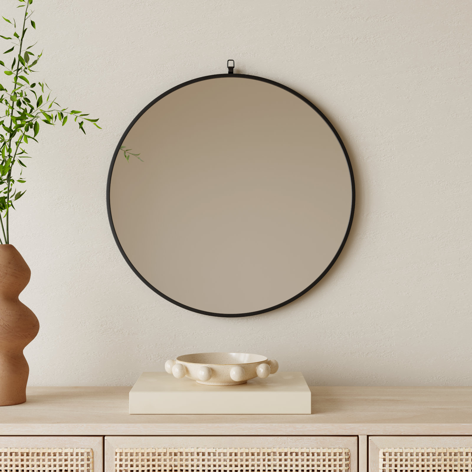 Cassie Accent Mirror, Black, 48" x 48" 