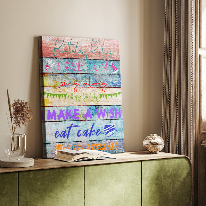 Birthday Rules - Cavas Gallery sur mesure
