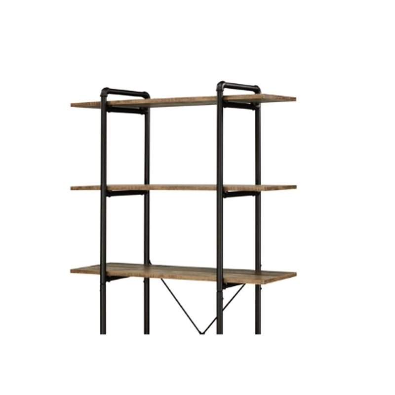 Modern Rustic Oak Cabinet - Black Metal Accents, Spacious Storage Stunning Bookshelf Base, Ideal For Any Room