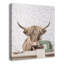 Vache au bureau, impression sur toile-117529639