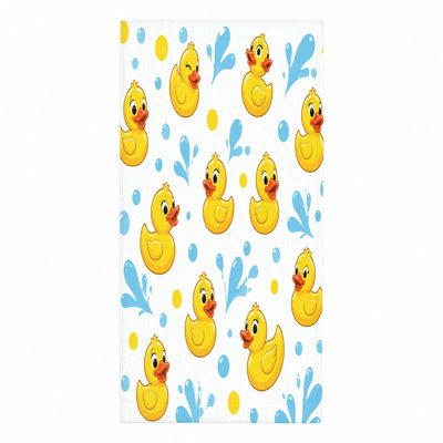 1 pièce de serviette de plage mignonne de canard, avec d'adorables canetons jaunes et des éclaboussures d'eau dans un motif amusant. Grande microfibre, pour la natation, les voyages, les voyages, unisexe.