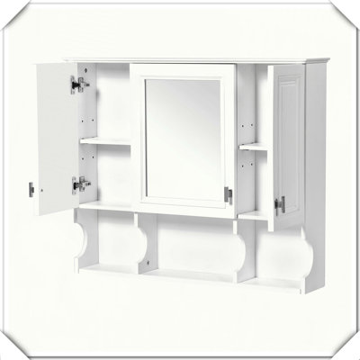 Armoire à pharmacie murale avec tablettes ouvertes