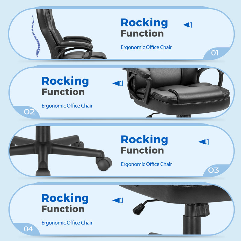 Jairden Executive Chair with Headrest, Black